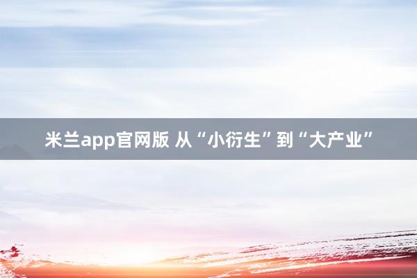 米兰app官网版 从“小衍生”到“大产业”